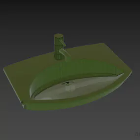Marble Sink With Tap 3d model