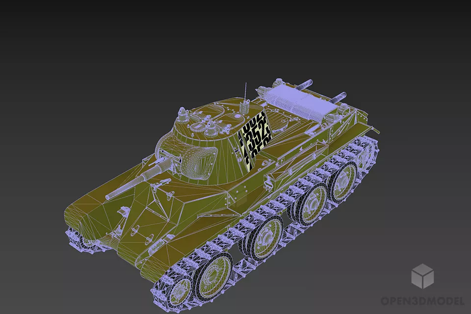 Ww2 Soviet Tank Bt7 3d model 2