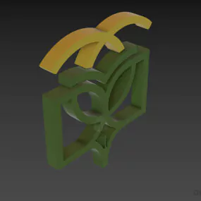 Curved Logo University Shape 3d model