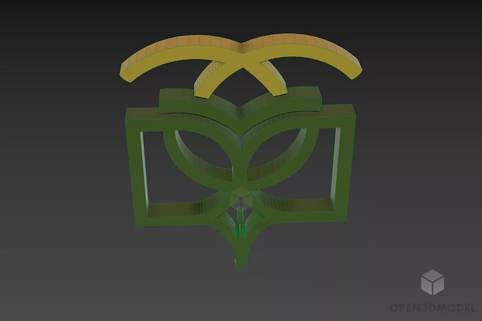 Curved Logo University Shape 3d model 3