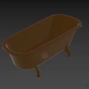 Antique Iron Bathtub With Legs 3d model