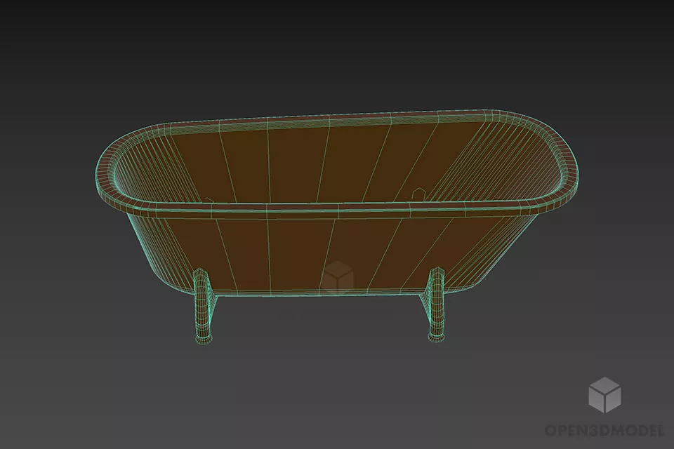 Antique Iron Bathtub With Legs 3d model 3