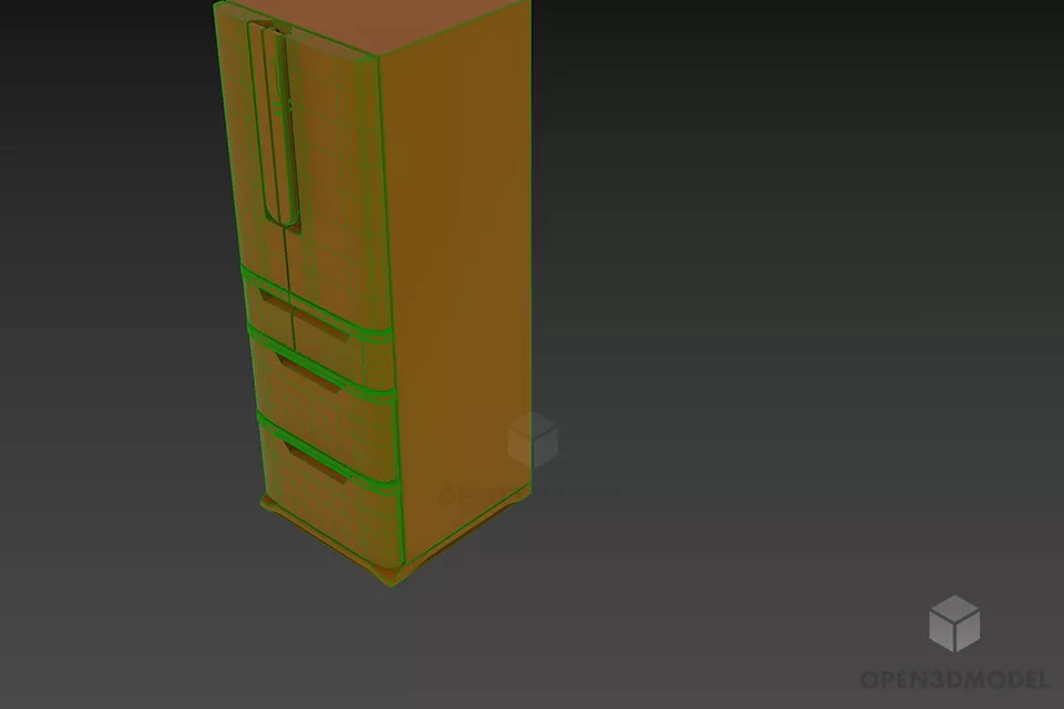 Refrigerator Toshiba Household Equipment 3d model 2