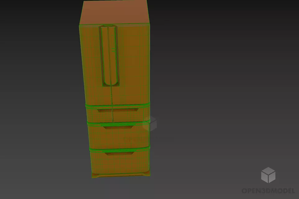 Refrigerator Toshiba Household Equipment 3d model 3