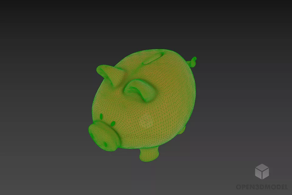 Moneybox Pig Shape Household Accessories 3d model 2