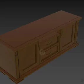 Side Locker Antique Shape 3d model