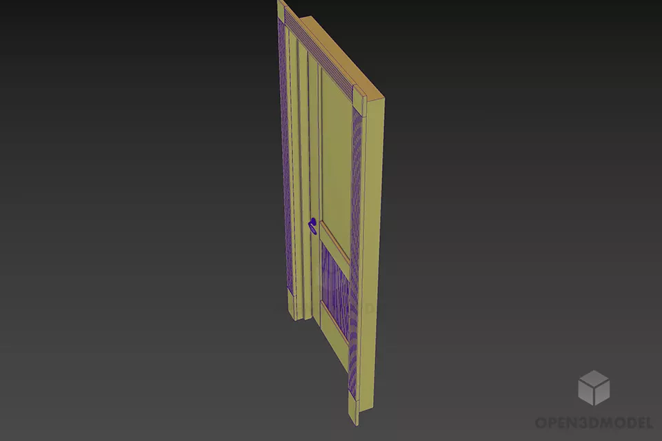 Apartment Door Sierra Mdf Finished 3d model 2