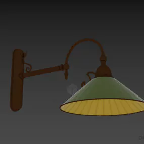 Antique Sconce Lam Cone Shade 3d model