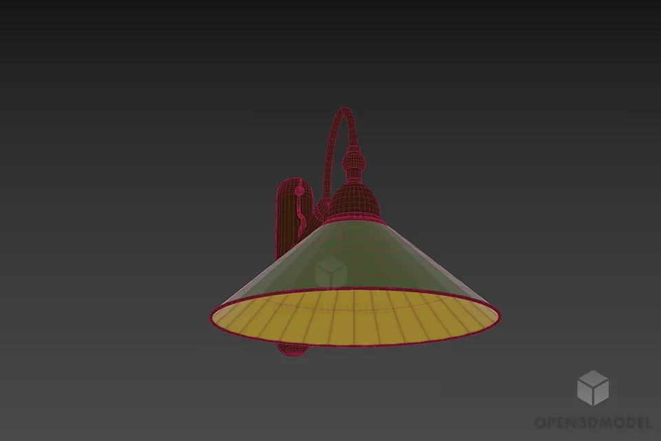 Antique Sconce Lam Cone Shade 3d model 3