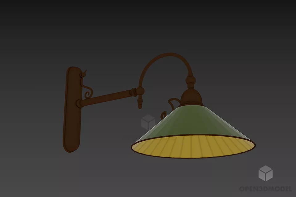 Antique Brass Base Table Lamp 3d model