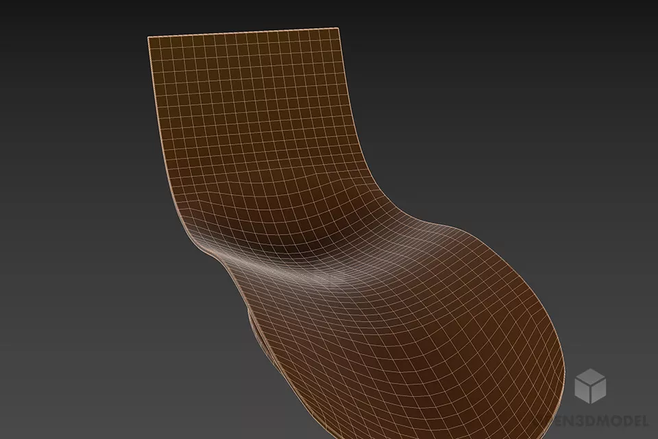Curved Lounge Chair Roberti 3d model 3