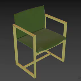 Simple Wood Frame Coffee Armchair Cassina 3d model