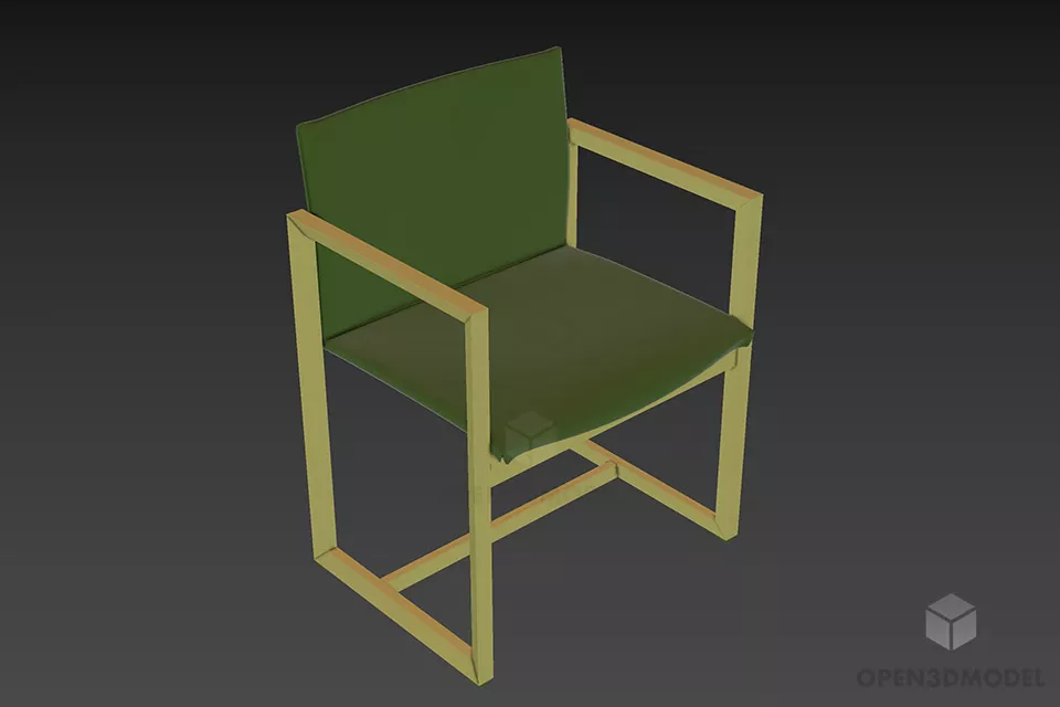 Wheel Armchair Without Back Panel 3d model