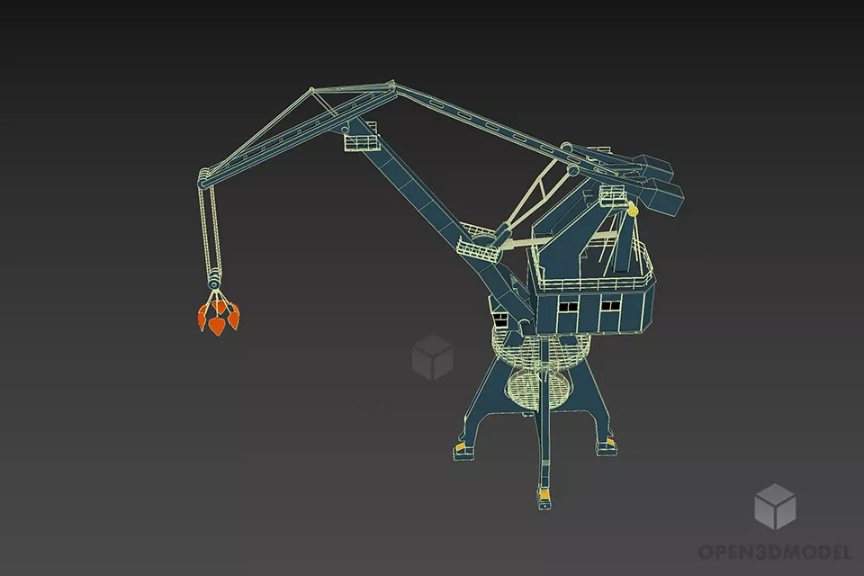 Industrial Heavy Crane 3d model 3