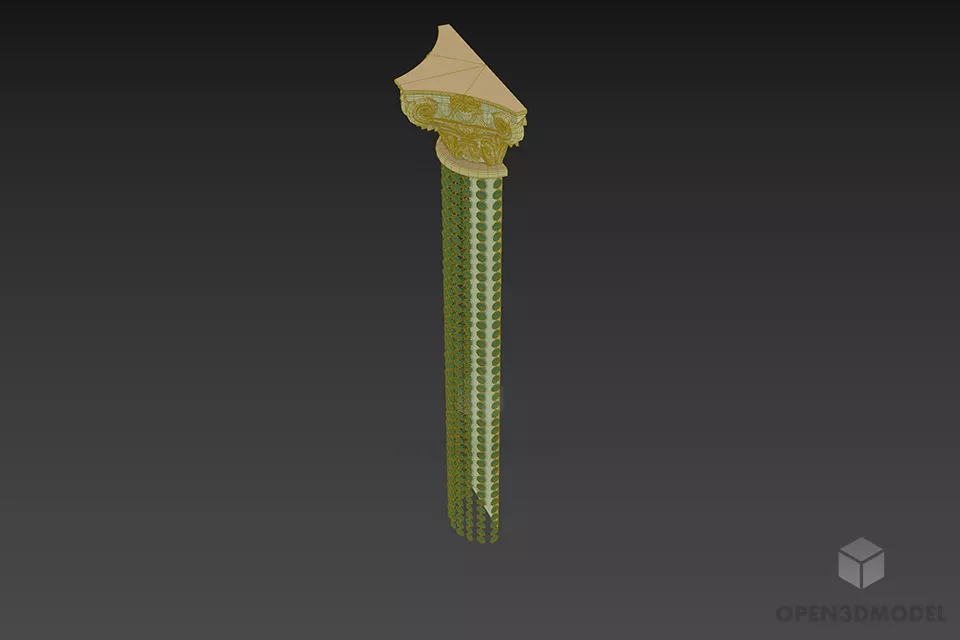 Sconce Lamp Glass Greek Column Shade 3d model 2