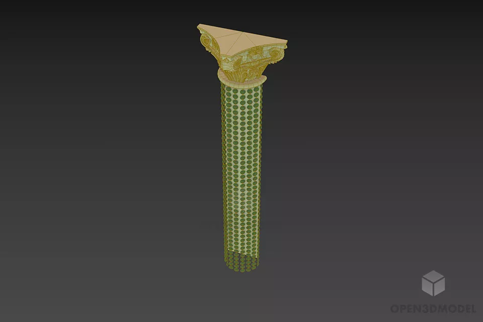 Sconce Lamp Glass Greek Column Shade 3d model 3