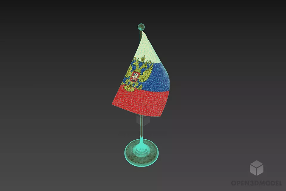 Tableware Flag Russian 3d model 2