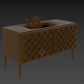 Kitchen Washbasin With Tufted Cabinet 3d model
