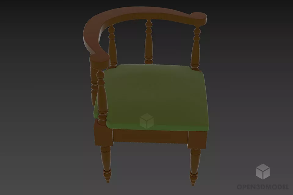 Party Chair With Cloth Cover And Bow 3d model