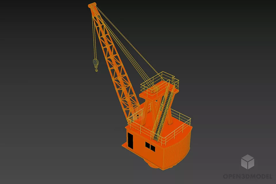 Industrial Crane Construction Equipment 3d model 2