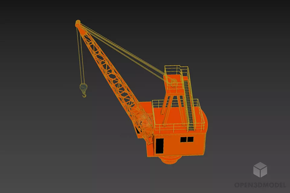 Industrial Crane Construction Equipment 3d model 3