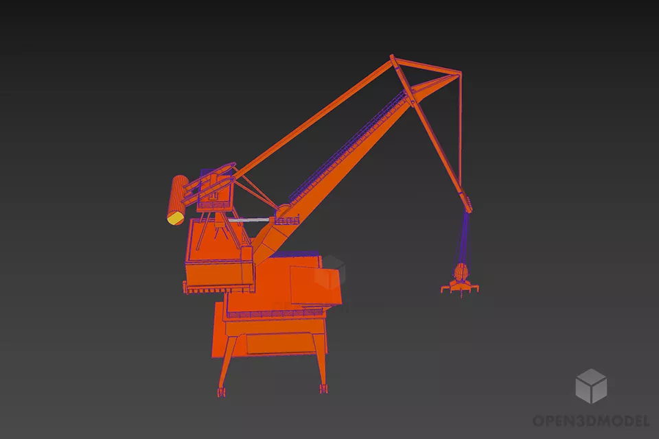 Construction Heavy Crane 3d model 3