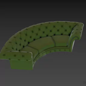 Tufted Sofa Curved Back Leather Finished 3d model