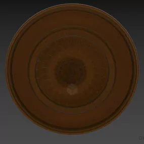 Round Rosette Carved Style 3d model