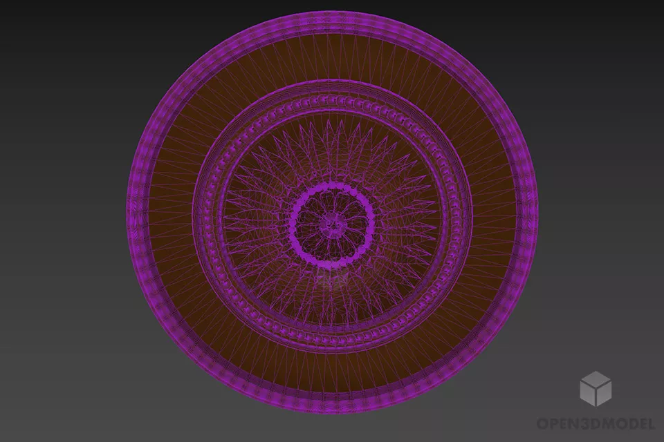 Round Rosette Carved Style 3d model 3