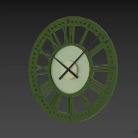 Wall Clock Round Shape With Rome Numbers 3d model