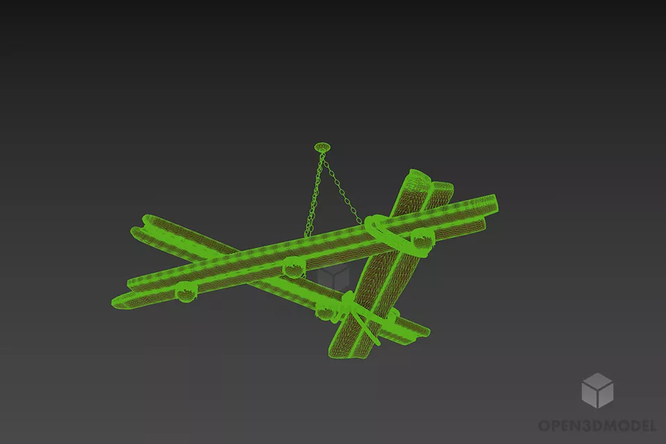 Pendant Lamp Bar Triangle Shape 3d model 3