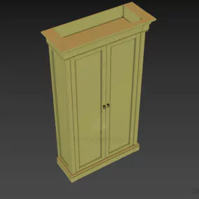 Brown Wood Tall Locker 3d model