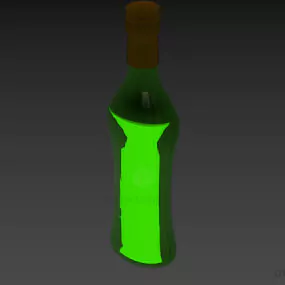 Wine Bottle Curved Body Shape 3d model