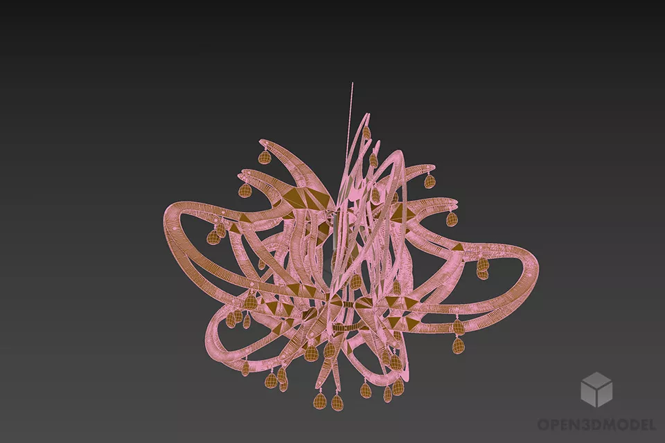 Sphere Pendant Lamp Paper Cut Shade 3d model 2