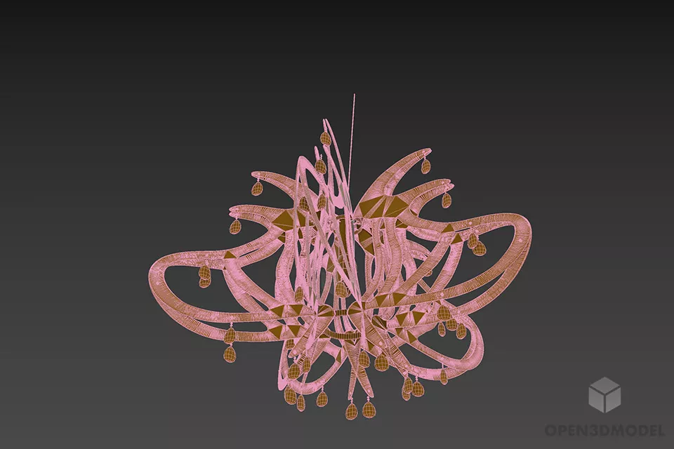 Sphere Pendant Lamp Paper Cut Shade 3d model 3