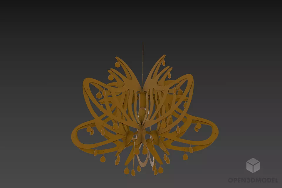 Boutique Ceiling Lamp With Candles Bulb 3d model