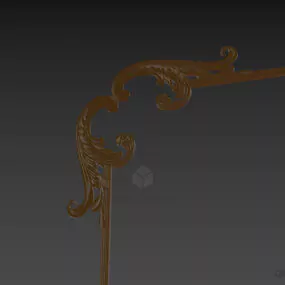 Floral Plaster Wall Corner Decoration 3d model