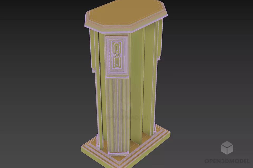 Wooden Stand Furniture Carved Style 3d model 2