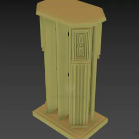 Wooden Stand Furniture Carved Style 3d model