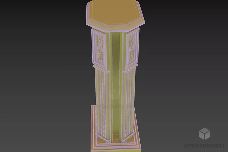 Wooden Stand Furniture Carved Style 3d model 3