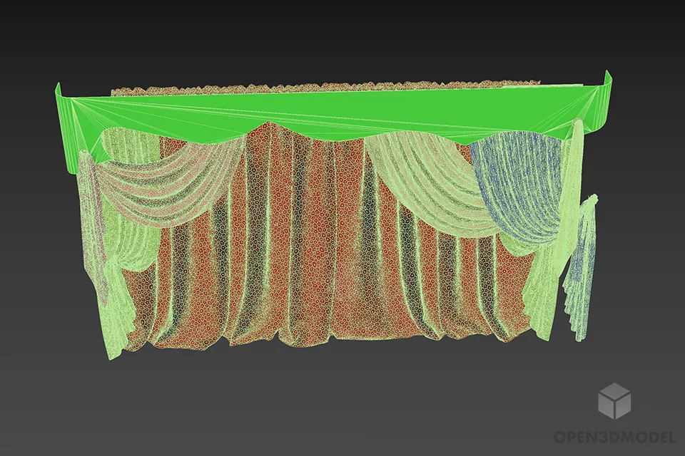 Theater Curtain Decorative 3d model 3