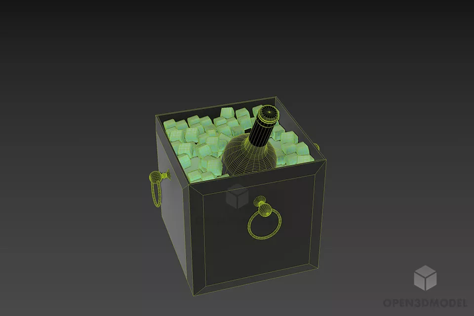 Wine Bottle, Champagne Bottle 3d model 2