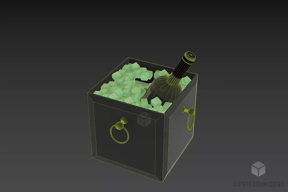 Wine Bottle, Champagne Bottle 3d model 3