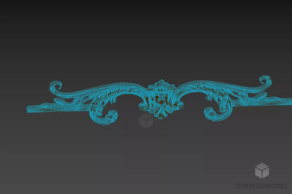 Plaster Carved Wall Decorative 3d model 3