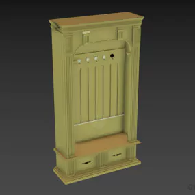 Locker Antique Style Furniture 3d model