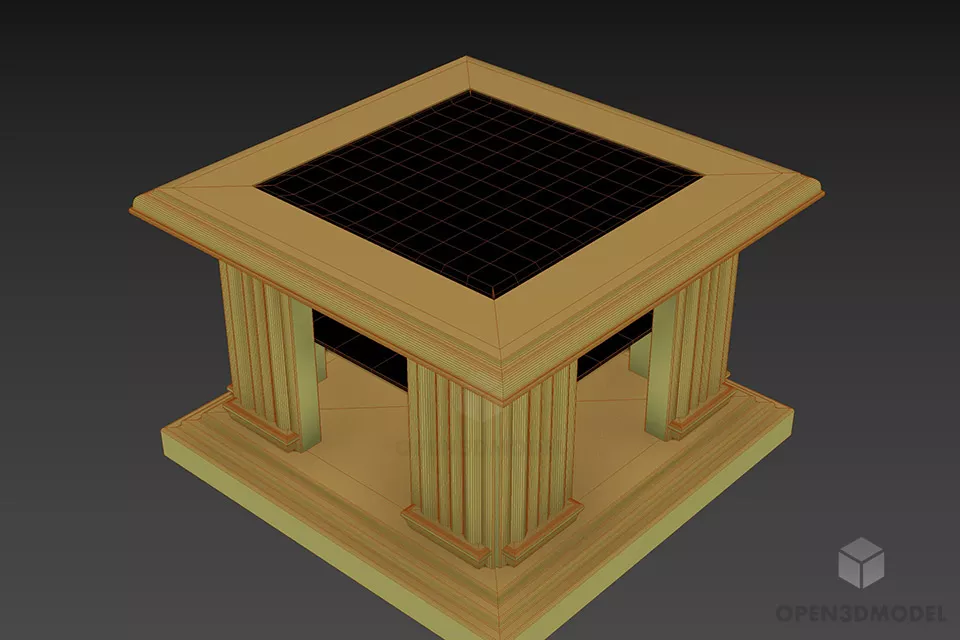 Glass Coffee Table Square Shape 3d model 2