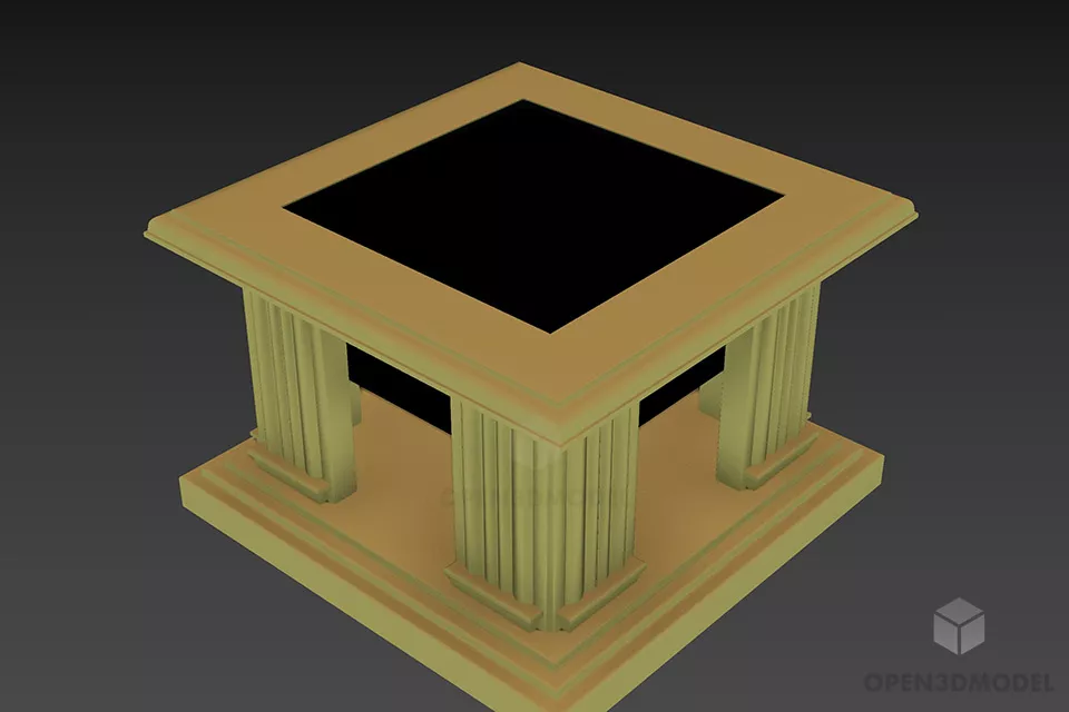 Side Console Carved Style 3d model