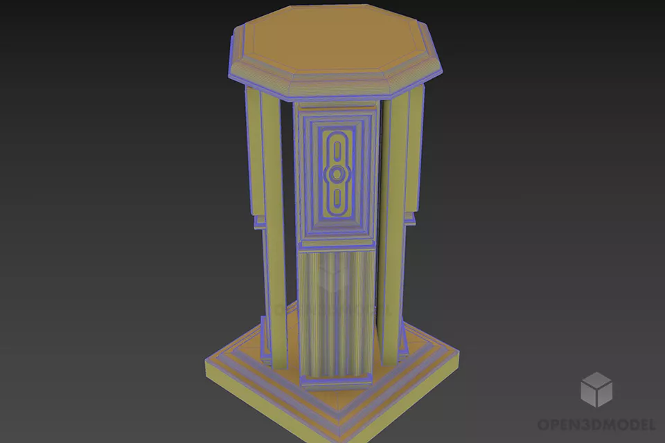 Carved Stand, Stool Furniture 3d model 2