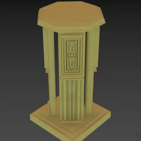 Carved Stand, Stool Furniture 3d model