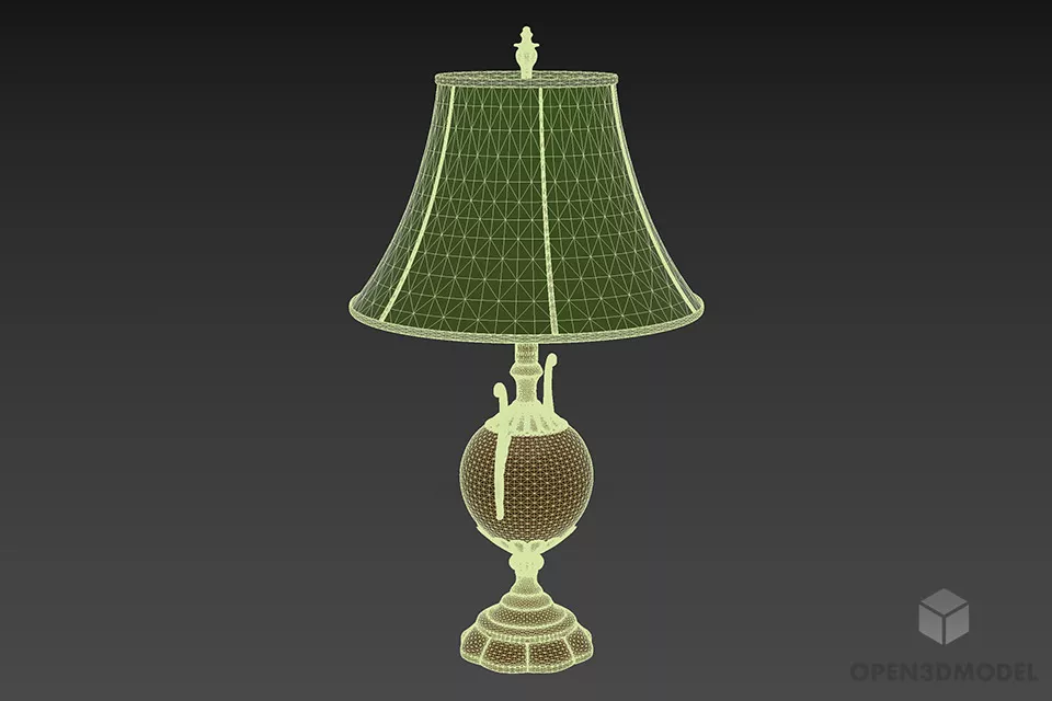 Antique Table Lamp Vase Stand 3d model 2